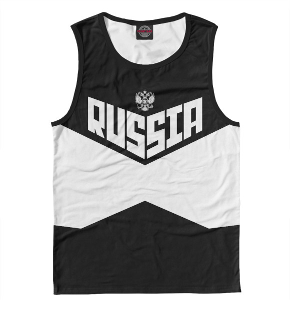 Мужская майка с изображением Russia цвета Белый