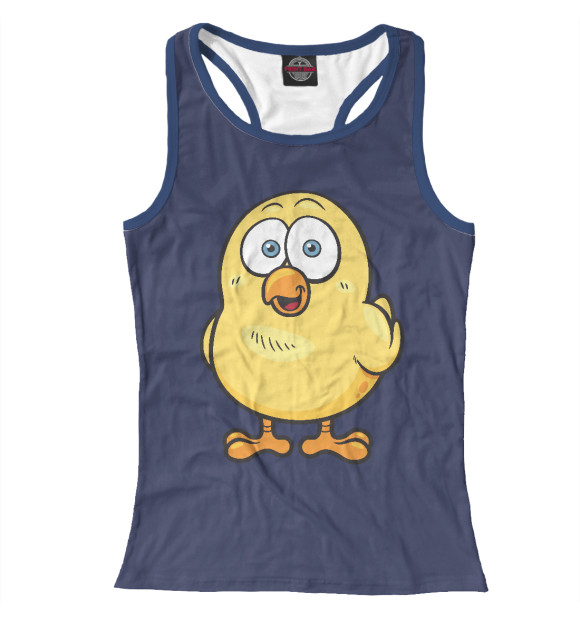 Женская майка-борцовка с притом Птенец цвета Белый Женская майка-борцовка с изображением Птенец цвета Белый