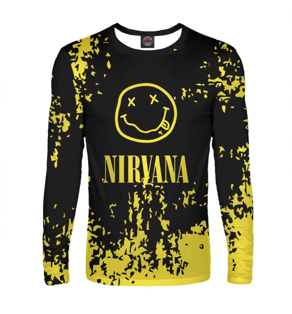 Мужской лонгслив с изображением Nirvana цвета Белый