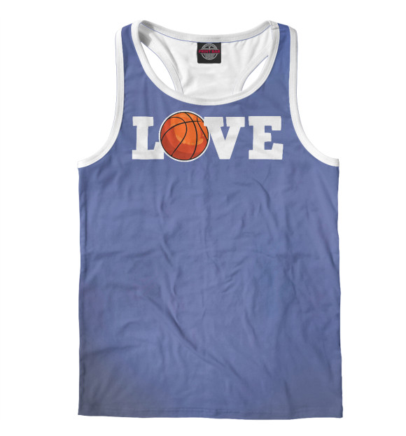 Мужская майка-борцовка с изображением Basketball Player Valentine цвета Белый