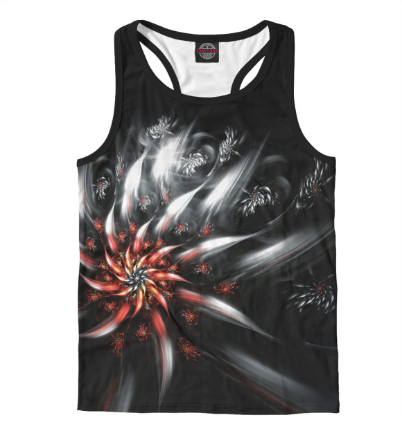 Мужская майка-борцовка с изображением Flame Flower цвета Белый