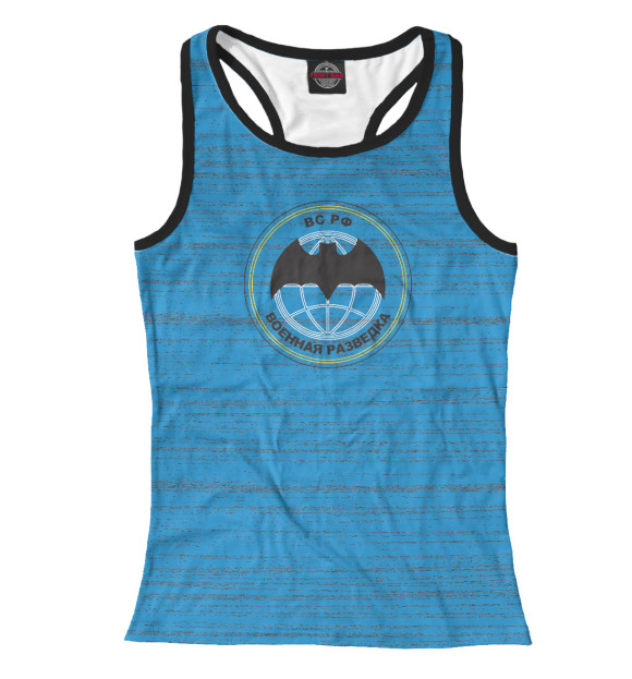 Женская майка-борцовка с изображением Военная разведка цвета Белый