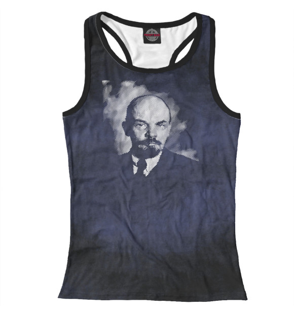 Женская майка-борцовка с изображением Vladimir Lenin цвета Белый