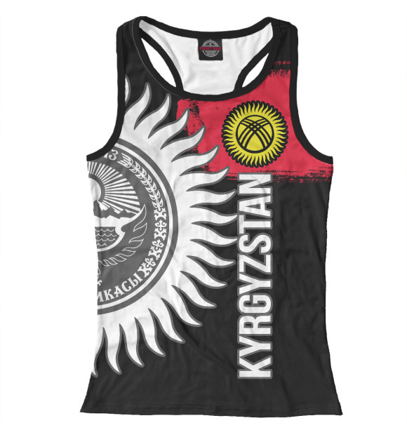 Женская майка-борцовка с изображением Киргизия цвета Белый