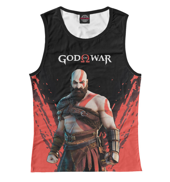 Женская майка с изображением God of War цвета Белый