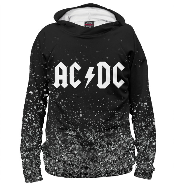 Мужское худи с изображением AC/DC цвета Белый