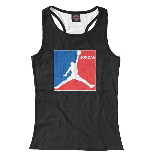 Женская майка-борцовка с изображением Майкл Джордан цвета Белый