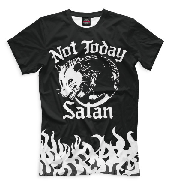 Мужская футболка с изображением Not today satan цвета Белый