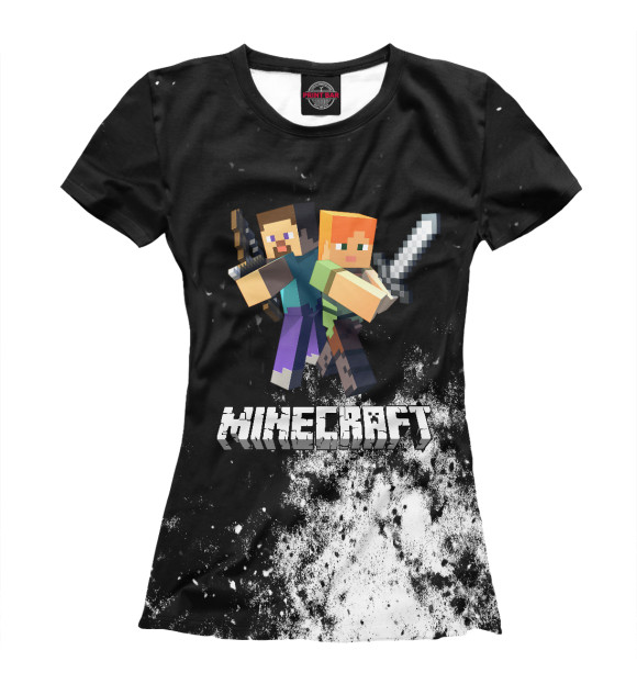Футболка для девочек с изображением Minecraft | Майнкрафт цвета Белый
