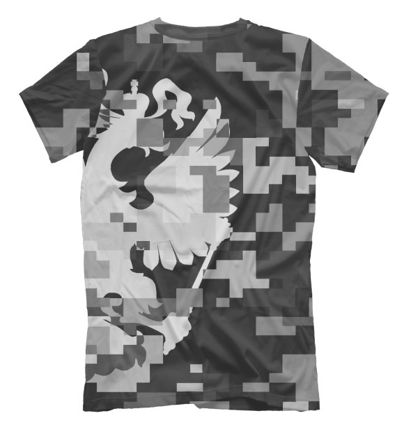 Мужская футболка с изображением Двуглавый орёл. цвета Белый