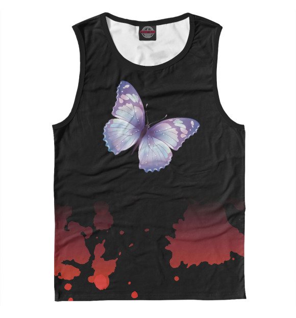 Мужская майка с притом Lavender Butterfly цвета Белый Мужская майка с изображением Lavender Butterfly цвета Белый