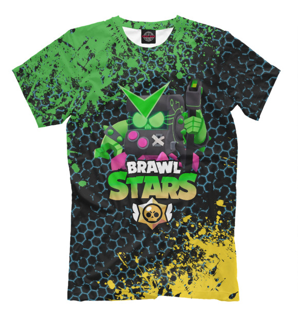Мужская футболка с изображением Brawl Stars Virus 8-Bit цвета Белый