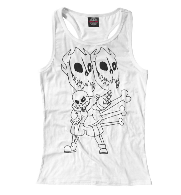 Женская майка-борцовка с изображением Undertale цвета Белый