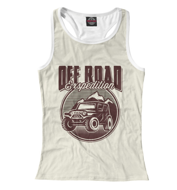 Женская майка-борцовка с изображением Экспедиция цвета Белый