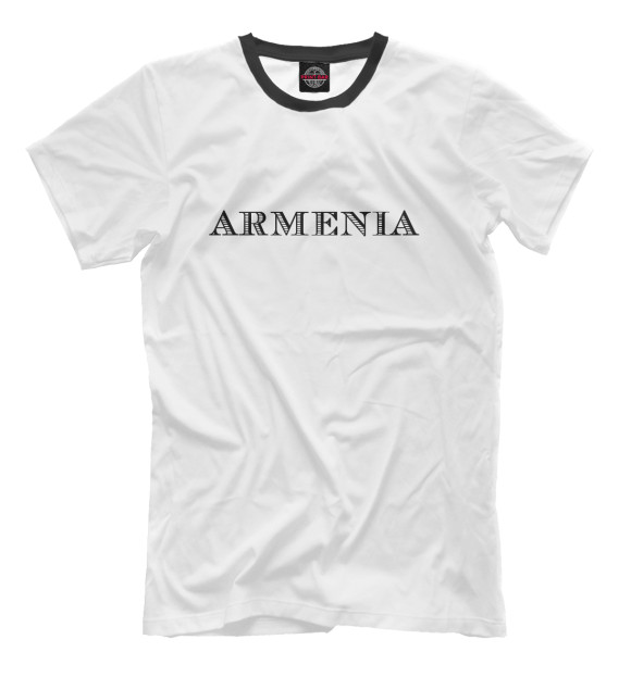 Мужская футболка с изображением ARMENIA цвета Белый