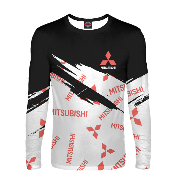 Мужской лонгслив с изображением Mitsubishi цвета Белый