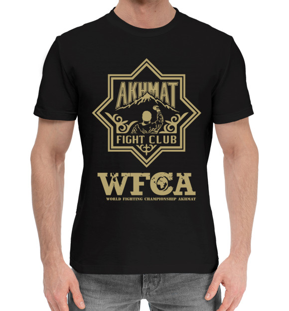 Мужская хлопковая футболка с изображением WFCA цвета Черный