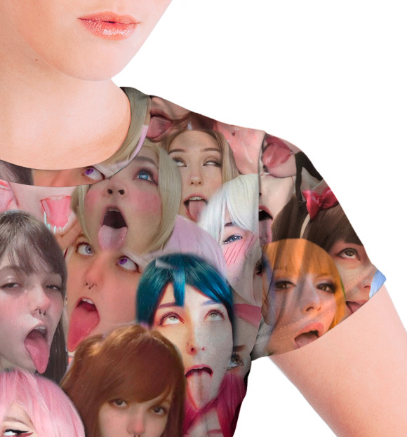 Футболка для девочек с изображением Ahegao в реальной жизни цвета Белый