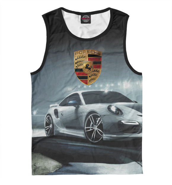 Майка для мальчика с изображением Porsche цвета Белый