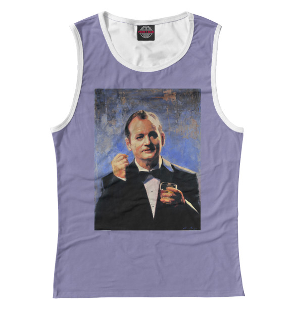 Женская майка с изображением Bill Murray цвета Белый