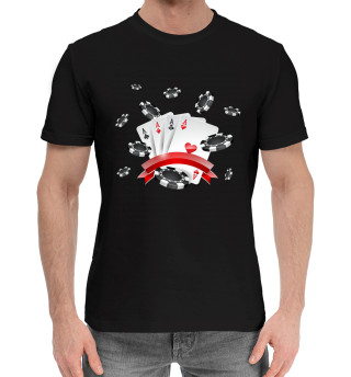 Мужская хлопковая футболка Покер