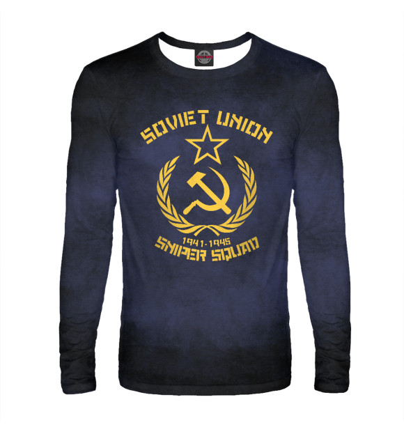 Мужской лонгслив с изображением Soviet Union Sniper Squad цвета Белый