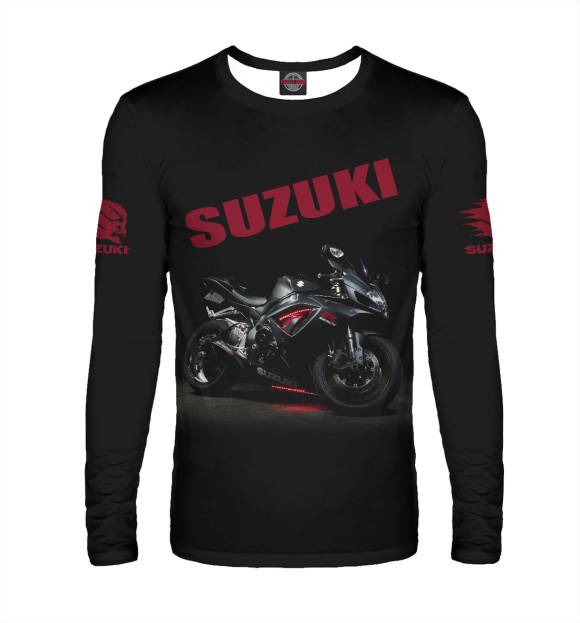 Мужской лонгслив с изображением Suzuki цвета Белый