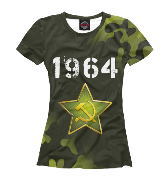 Женская футболка с изображением 1964 + Звезда цвета Белый