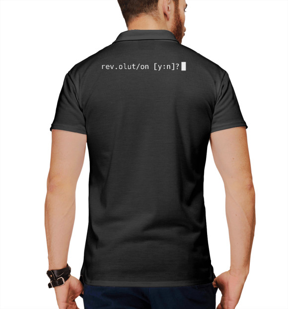 Мужское поло с изображением Revolution launch цвета Белый