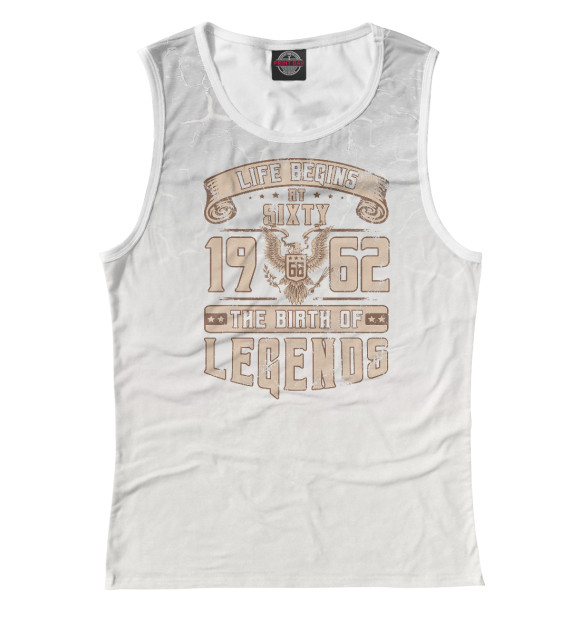 Майка для девочки с изображением Life Begins At Sixty 1962 цвета Белый