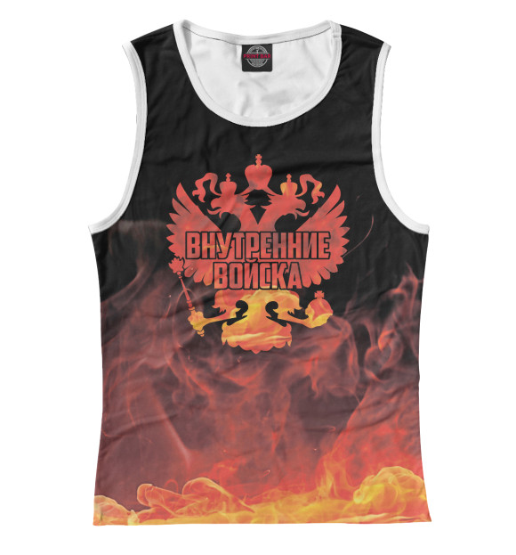 Майка для девочки с притом Внутренние войска цвета Белый Майка для девочки с изображением Внутренние войска цвета Белый