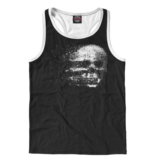 Мужская майка-борцовка с изображением Череп цвета Белый