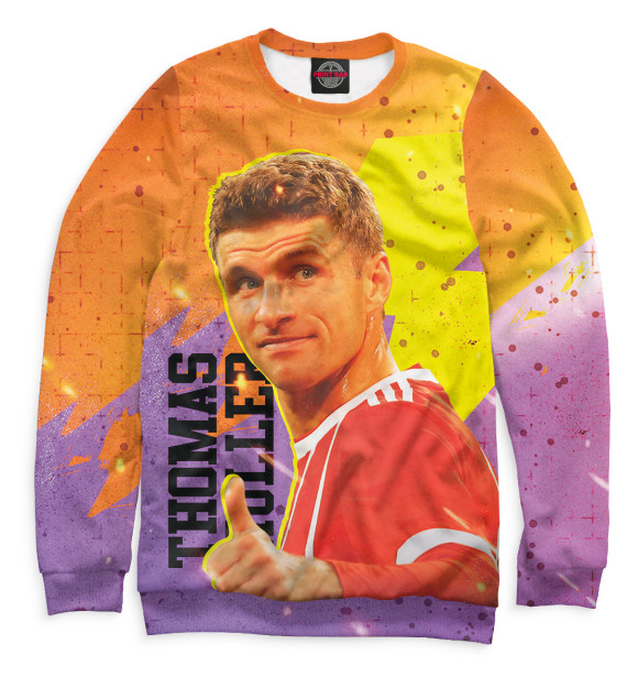 Женский свитшот с изображением Томас Мюллер цвета Белый