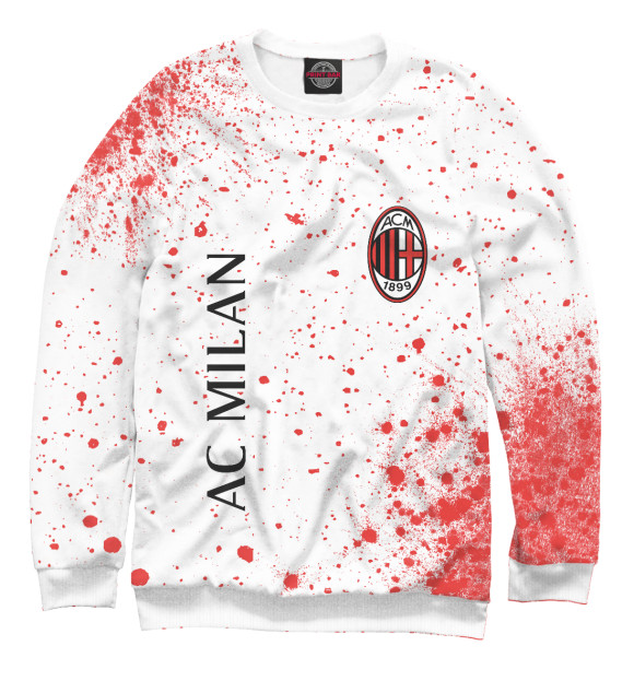 Мужской свитшот с изображением AC Milan / Милан цвета Белый