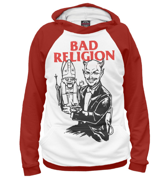 Мужское худи с изображением Bad Religion цвета Белый