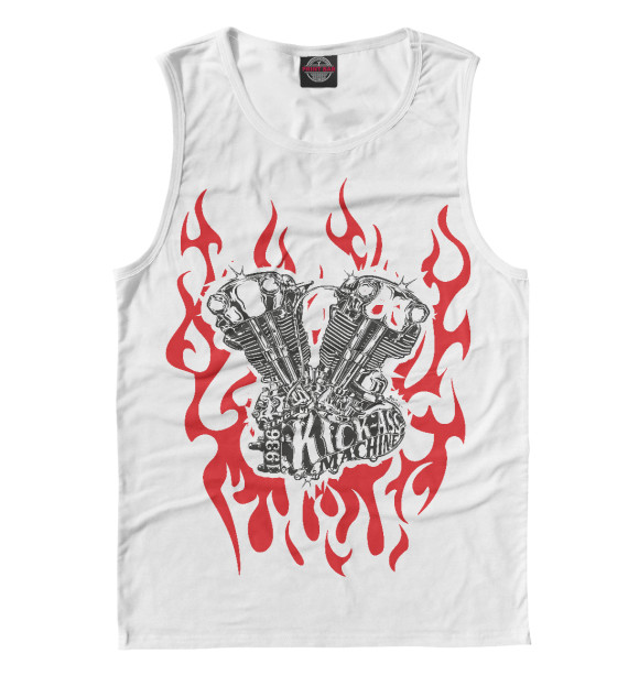 Майка для мальчика с изображением Байкер цвета Белый