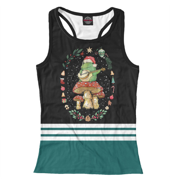 Женская майка-борцовка с изображением Cute Cottagecore Christmas цвета Белый