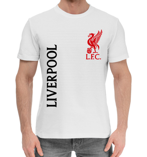Мужская хлопковая футболка с изображением Liverpool цвета Белый