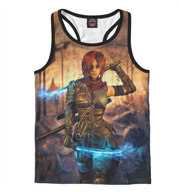 Мужская майка-борцовка с изображением Holy Warrior Elina цвета Белый