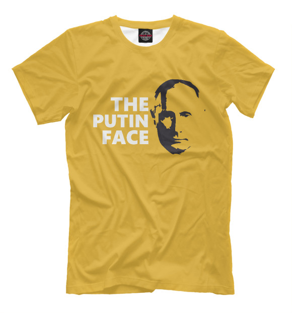 Мужская футболка с изображением Putin Face цвета Белый