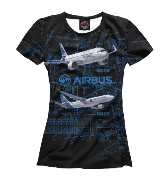 Женская футболка с изображением Airbus A320, A300 цвета Белый
