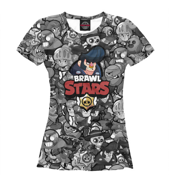 Женская футболка с изображением Brawl Stars Bull цвета Белый