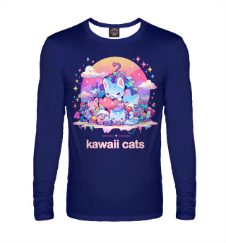 Мужской лонгслив Кавайные японские коты