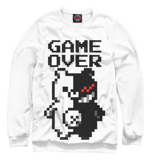 Свитшот для девочек с изображением Monokuma цвета Белый