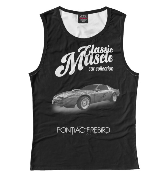 Майка для девочки с изображением Маслкар Pontiac Firebird на черном фоне цвета Белый