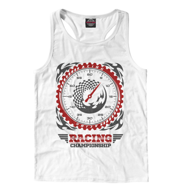 Мужская майка-борцовка с изображением Скорость цвета Белый