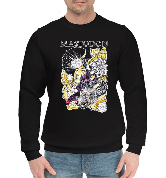 Мужской хлопковый свитшот с изображением Mastodon (fantasy) цвета Черный