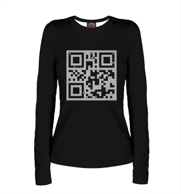 Женский лонгслив с изображением QR Tank 1990 цвета Белый