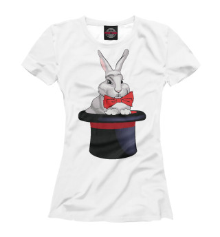 Футболка для девочек Кролик в шляпе