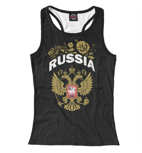 Женская майка-борцовка с изображением Россия цвета Белый